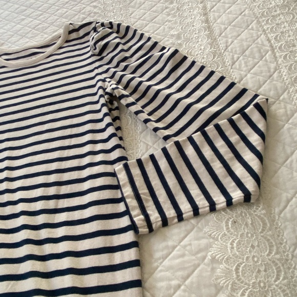 Universal Thread Navy and Cream Striped Long Sleeve Maxi Dress Size Large - Picture 7 of 11